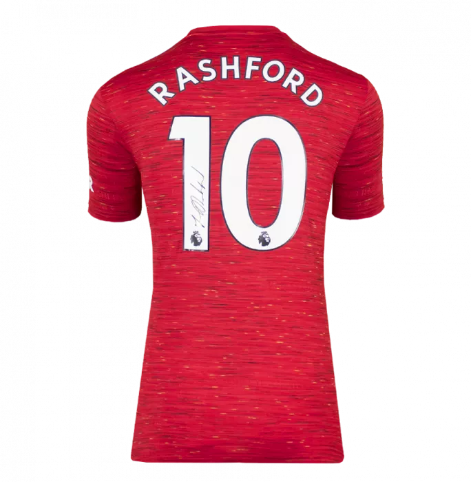 Marcus Rashford Back Signed Manchester United 2020-21 Home Shirt In Classic Frame