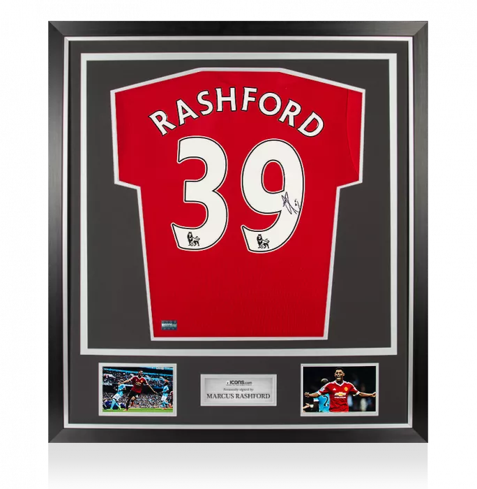Marcus Rashford Back Signed Manchester United Home Shirt In Classic Frame