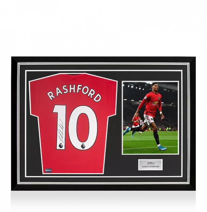 Marcus Rashford Signed Manchester United 2019-20 Home Shirt In Hero Frame: Option 1
