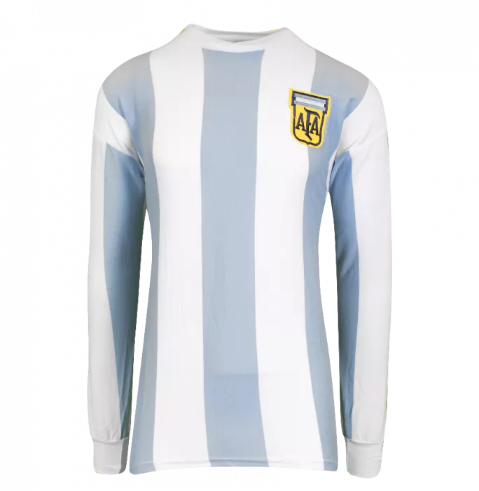 Mario Kempes Back Signed 1978 Argentina Shirt