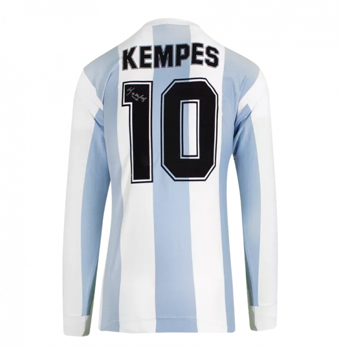 Mario Kempes Back Signed 1978 Argentina Shirt