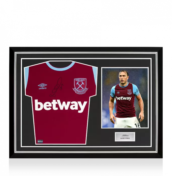 Mark Noble Front Signed West Ham 2020-21 Home Shirt In Hero Frame: Option 1