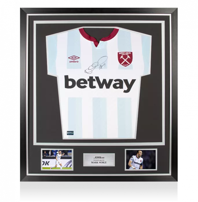 Mark Noble Front Signed West Ham United 2021-22 Away Shirt In Classic Frame