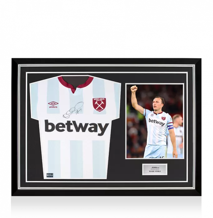 Mark Noble Front Signed West Ham United 2021-22 Away Shirt In Hero Frame: Option 1