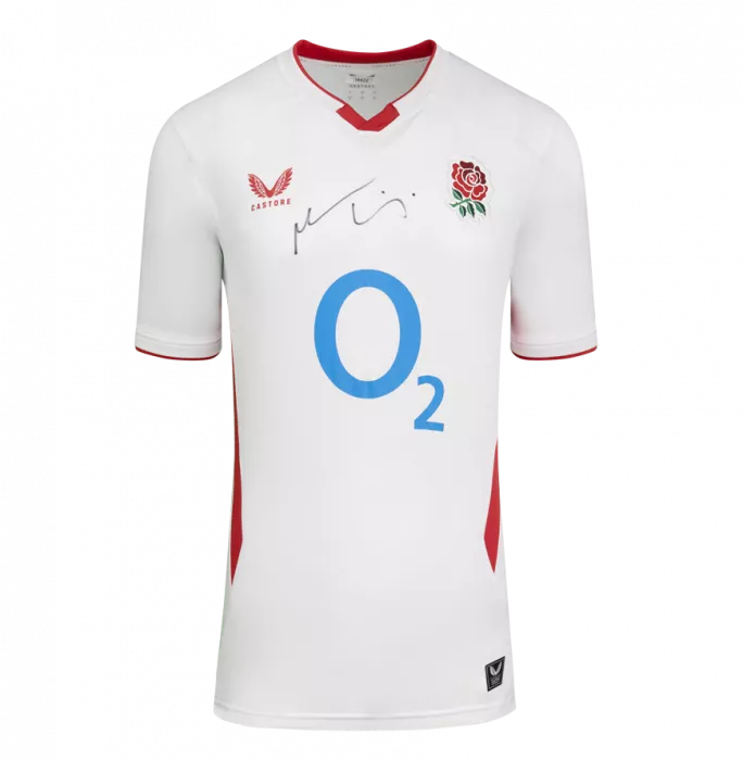 Maro Itoje Front Signed England 2025 Home Shirt In Hero Frame: Option 1