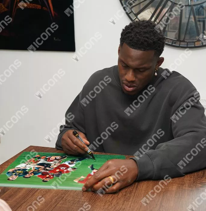 Maro Itoje Signed British & Irish Lions Photo In Black Wooden Frame: In Action Vs Springboks