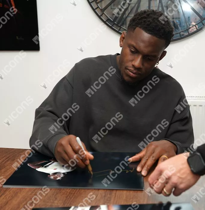 Maro Itoje Signed England Photo In Black Wooden Frame: Autumn Series