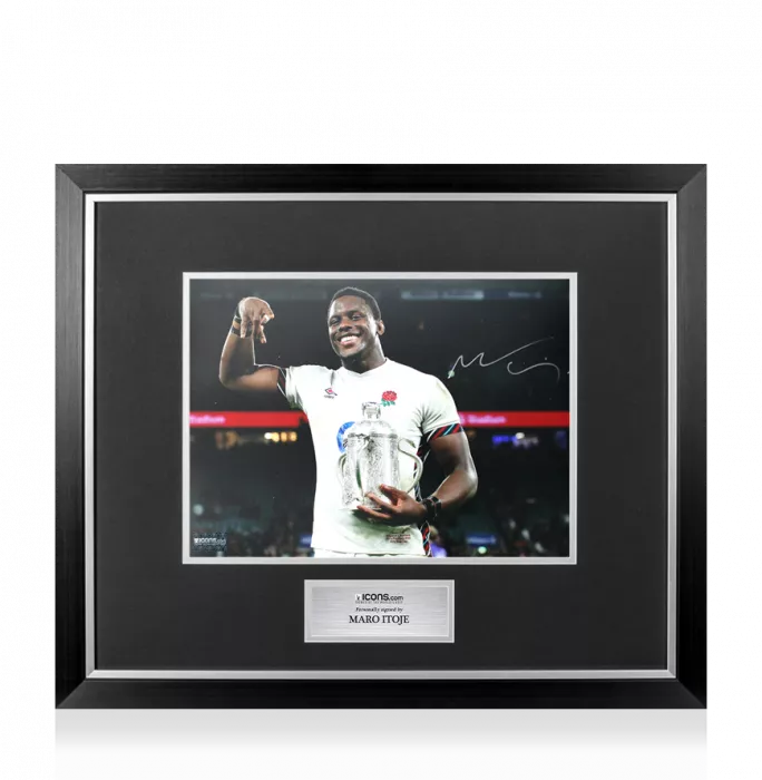 Maro Itoje Signed England Photo In Premium Photo Frame: 2025 Calcutta Cup Winners