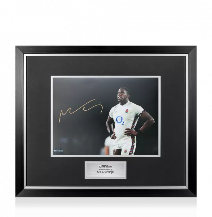 Maro Itoje Signed England Photo In Premium Photo Frame: Autumn Series
