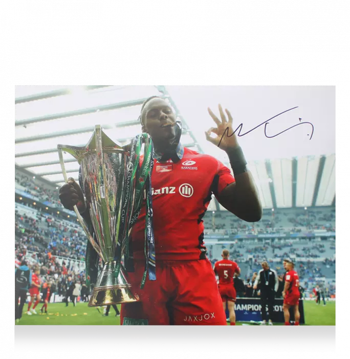 Maro Itoje Signed Saracens Photo In Premium Photo Frame: 2019 Champions Cup Winner