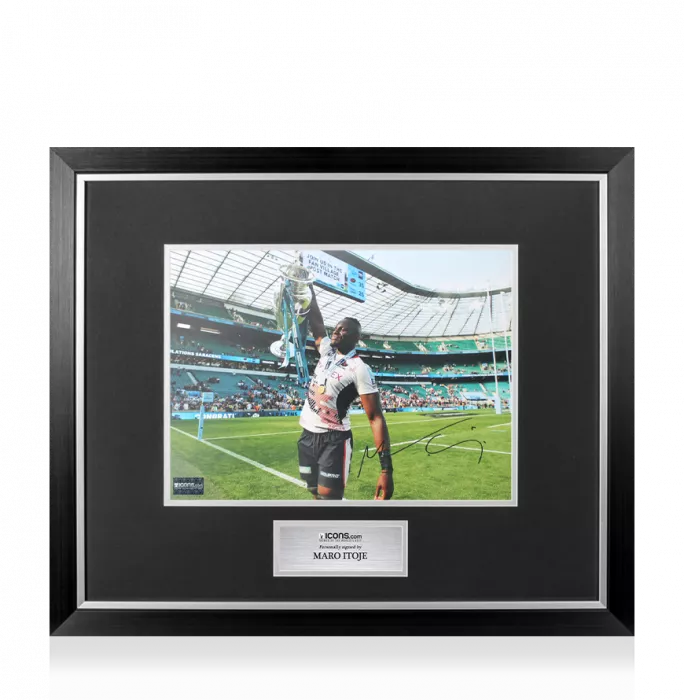 Maro Itoje Signed Saracens Photo In Premium Photo Frame: 2023 Premiership Final Winner