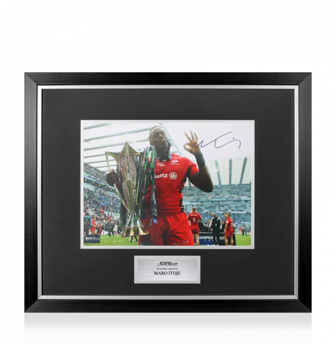 Maro Itoje Signed Saracens Photo In Premium Photo Frame: 2019 Champions Cup Winner