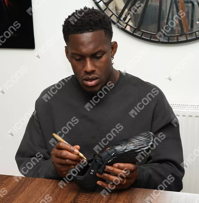 Maro Itoje Signed Under Armour Clone Magnetico Rugby Boot In Acrylic Case