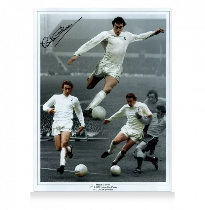 Martin Chivers Signed Tottenham Hotspur Photo In Premium Photo Frame: Honours Montage
