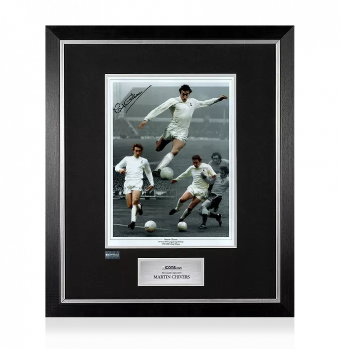 Martin Chivers Signed Tottenham Hotspur Photo In Premium Photo Frame: Honours Montage
