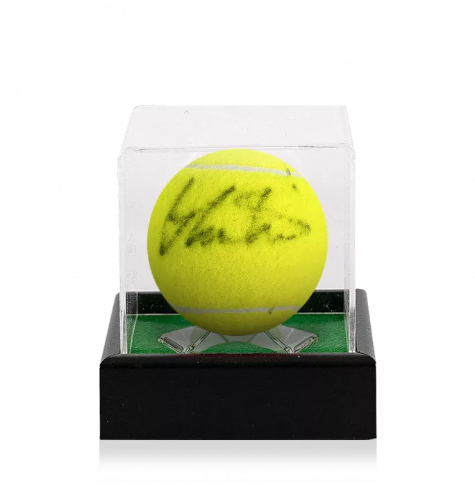 Martina Navratilova Signed Wimbledon Tennis Ball In Acrylic Case