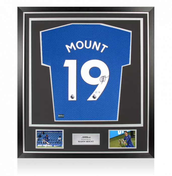 Mason Mount Back Signed Chelsea 2020-21 Home Shirt In Classic Frame