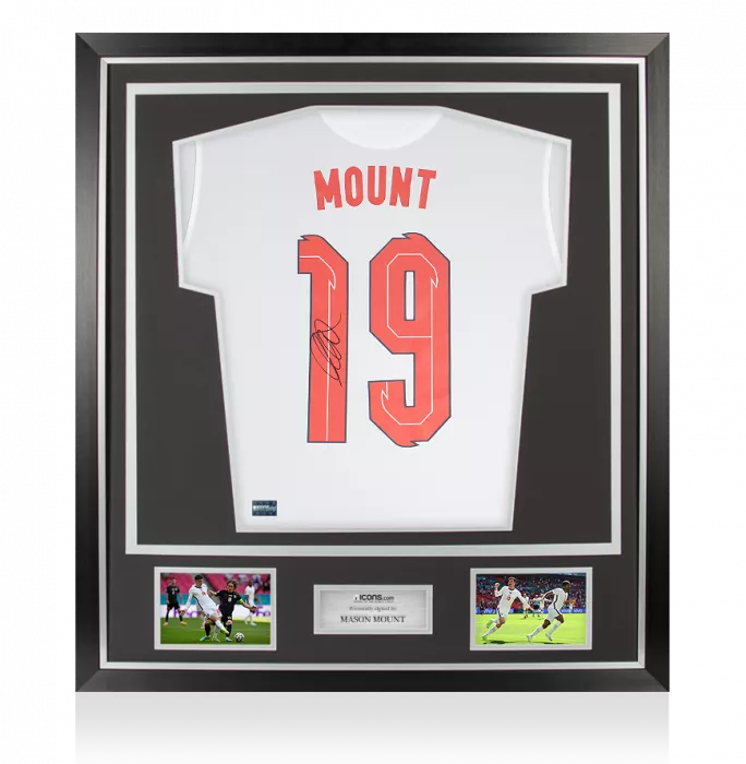 Mason Mount Back Signed England 2020-21 Home Shirt In Classic Frame