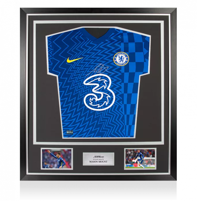 Mason Mount Front Signed Chelsea 2021-22 Home Shirt In Classic Frame