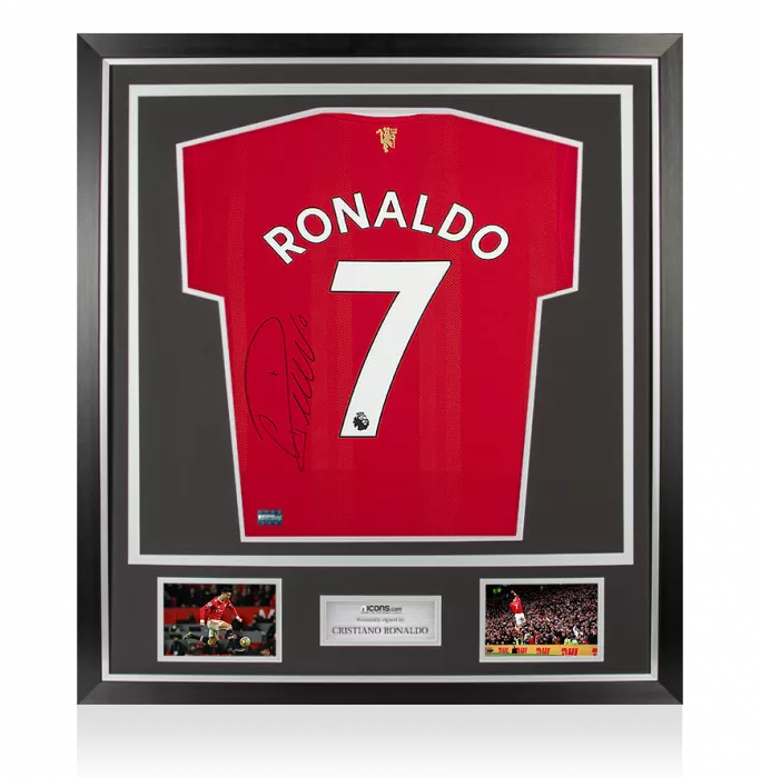 MATCH ISSUE Cristiano Ronaldo Back Signed Manchester United 2021-22 Home Shirt In Classic Frame