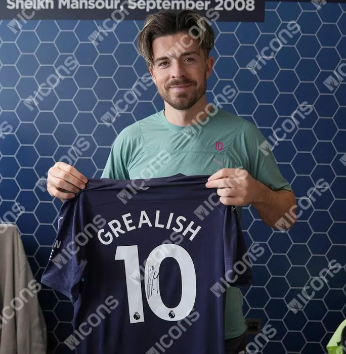 MATCH ISSUE Jack Grealish Back Signed Manchester City 2021-22 Third Shirt