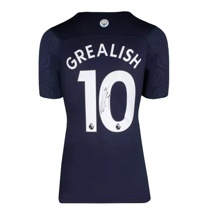 MATCH ISSUE Jack Grealish Back Signed Manchester City 2021-22 Third Shirt