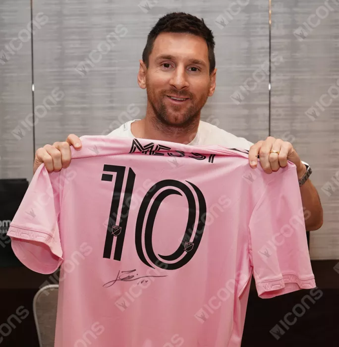 MATCH ISSUE Lionel Messi Official Back Signed Inter Miami CF 2022-23 Home Shirt In Hero Frame: Option 1