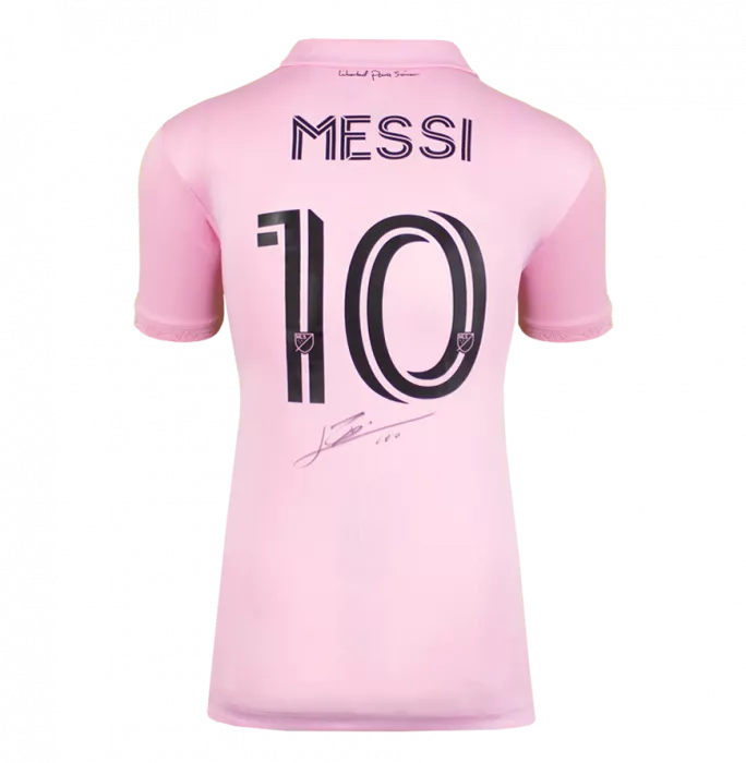 MATCH ISSUE Lionel Messi Official Back Signed Inter Miami CF 2022-23 Home Shirt In Hero Frame: Option 1