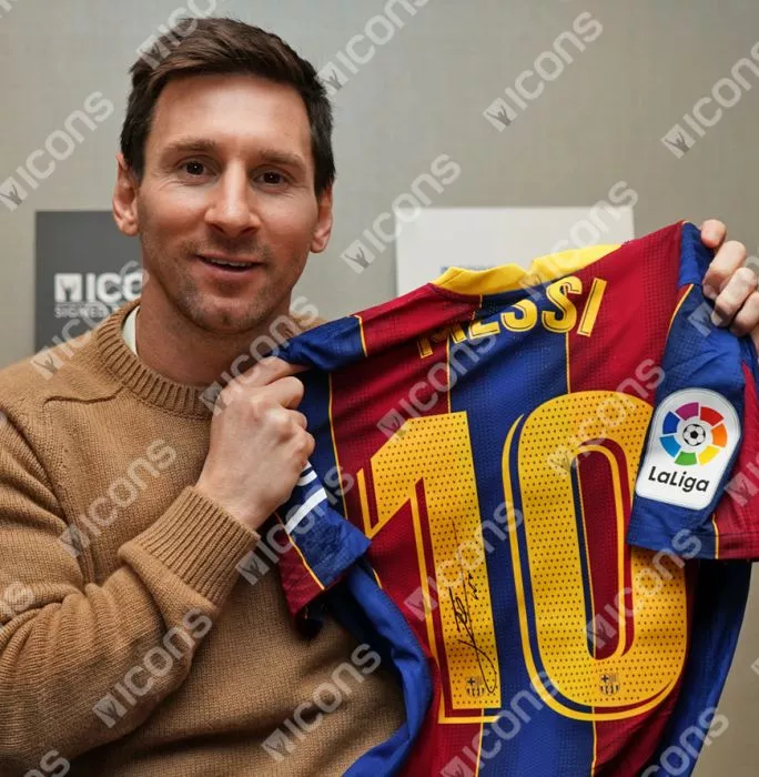 MATCH ISSUE Lionel Messi Official FC Barcelona Back Signed 2020-21 Home Shirt