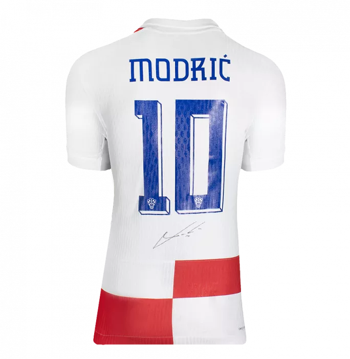 MATCH ISSUE Luka Modric Official FIFA World Cup™ Back Signed And Framed Croatia 2024 Home Shirt