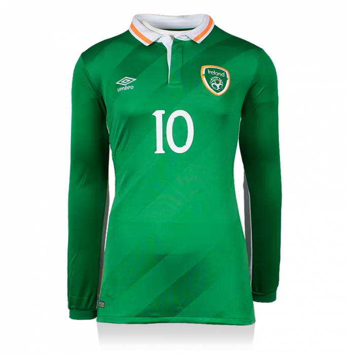 MATCH ISSUE Robbie Keane Back Signed Republic Of Ireland 2016-17 Home Shirt