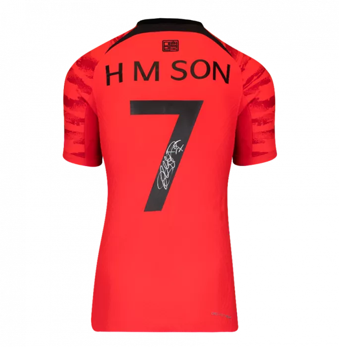 MATCH ISSUE Son Heung-min Back Signed Korea Republic 2022-23 Home Shirt In Classic Frame