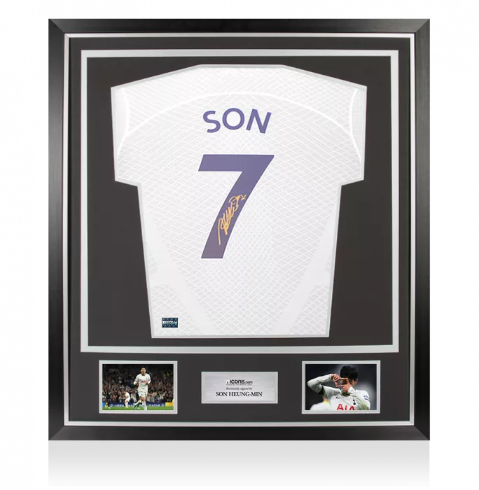 MATCH ISSUE Son Heung-min Back Signed Tottenham Hotspur 2022-23 Home Shirt In Classic Frame