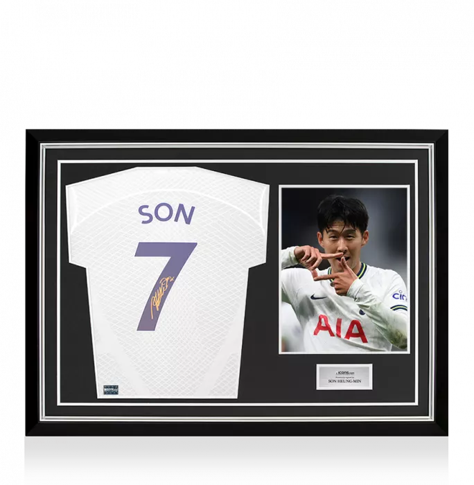 MATCH ISSUE Son Heung-min Back Signed Tottenham Hotspur 2022-23 Home Shirt In Hero Frame: Option 1