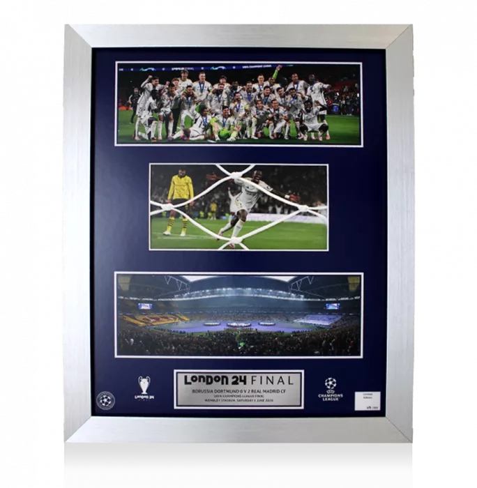 MATCH USED Official UEFA Champions League Framed Goal Net: 2024 UCL Final
