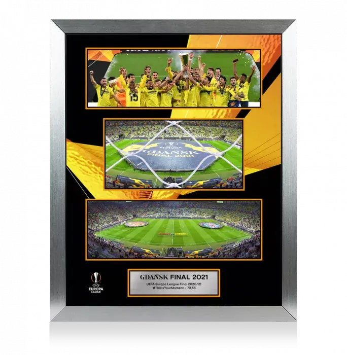 MATCH USED Official UEFA Europa League Framed Goal Net: 2021 UEL Final