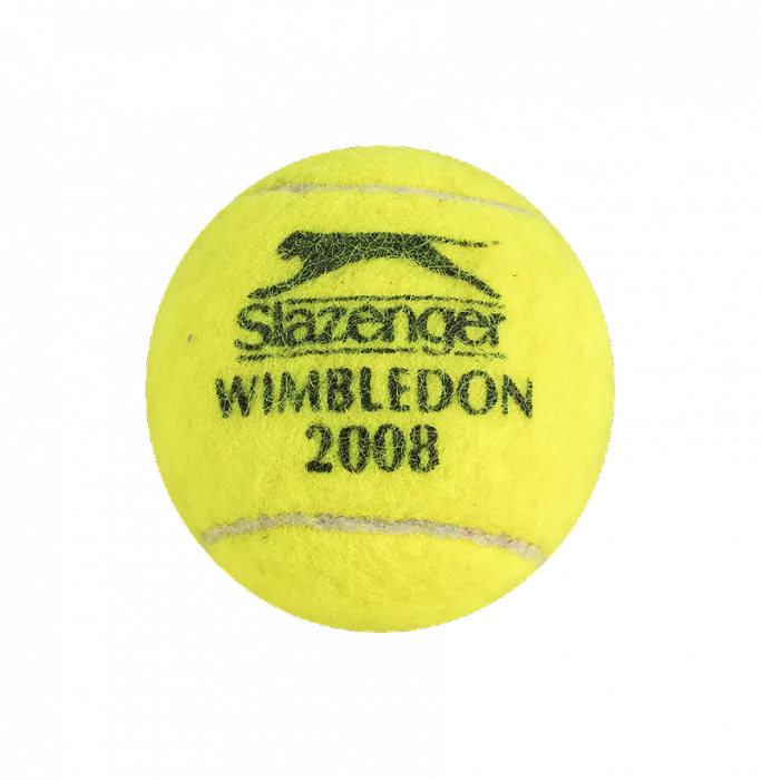 MATCH USED Roger Federer Signed 2008 Wimbledon Tennis Ball In Acrylic Case