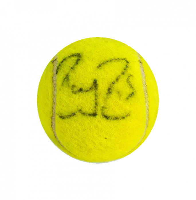 MATCH USED Roger Federer Signed 2009 Wimbledon Tennis Ball In Acrylic Case