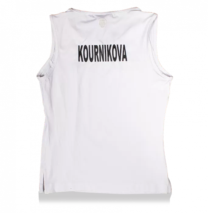 MATCH WORN Anna Kournikova Front Signed White K-Swiss Tennis Shirt
