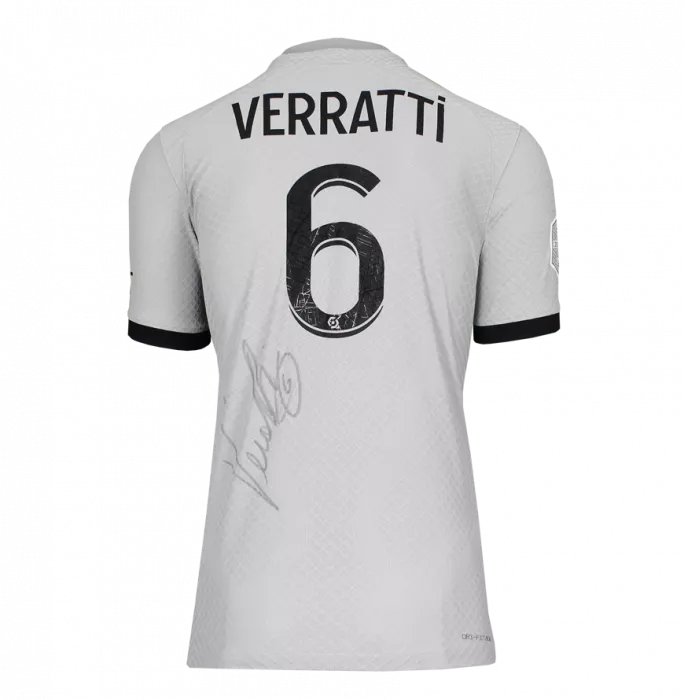 MATCH WORN Marco Verratti Back Signed Paris Saint-Germain 2022-23 Away Shirt