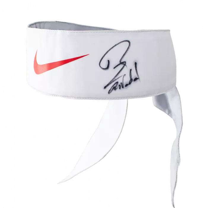 MATCH WORN Rafael Nadal Signed White Wimbledon Bandana