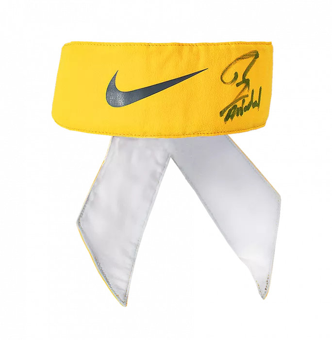MATCH WORN Rafael Nadal Signed Yellow Nike Bandana