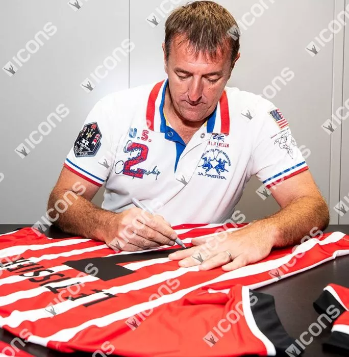 Matt Le Tissier Back Signed Southampton Home Shirt In Hero Frame: Option 1