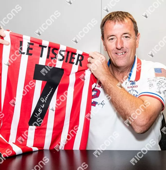 Matt Le Tissier Back Signed Southampton Home Shirt In Hero Frame: Option 1