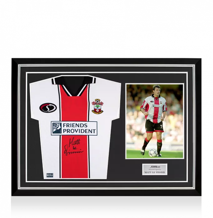 Matt Le Tissier Front Signed Southampton 1999-01 Home Shirt Home Shirt In Hero Frame: Option 1