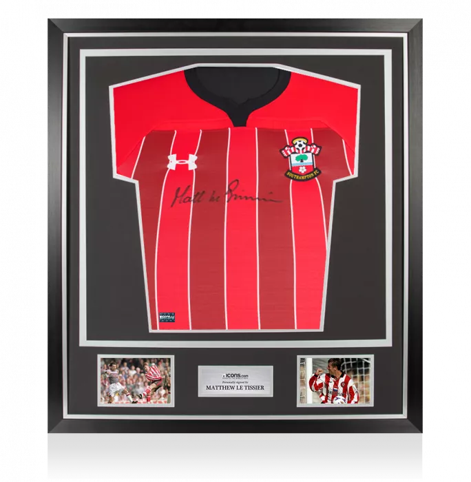 Matt Le Tissier Front Signed Southampton FC 2018-19 Home Shirt In Classic Frame