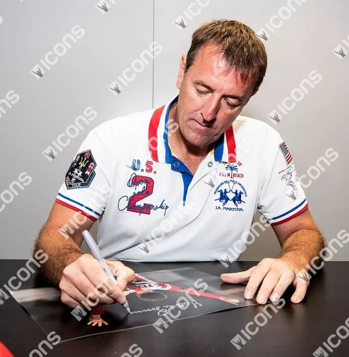 Matt Le Tissier Signed Southampton Photo In Black Wooden Frame: Le God