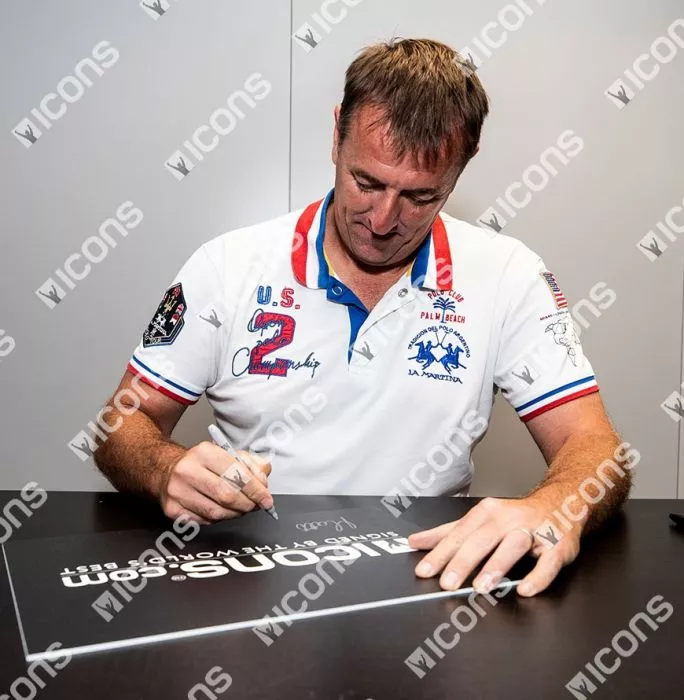 Matt Le Tissier Signed Southampton Photo In Black Wooden Frame: Le God