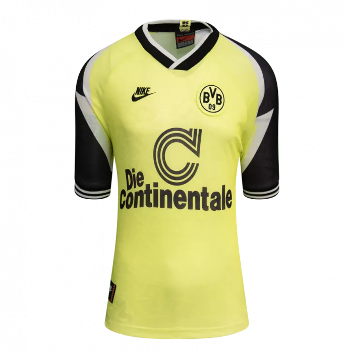 Matthias Sammer Back Signed Borussia Dortmund 1995-96 Home Shirt In Classic Frame