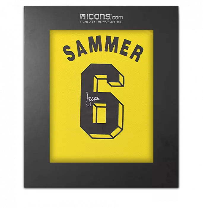 Matthias Sammer Back Signed Borussia Dortmund 2019-20 Home Shirt with Fan Style Number In Deluxe Packaging